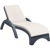 Resim Omnipazar Trk-860 Siesta Fiji Bej Minderli Rattan Desenli Ayarlanabilir Lüks Şezlong Koyu Gri Koyu Gri 