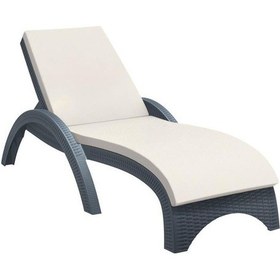 Resim Omnipazar Trk-860 Siesta Fiji Bej Minderli Rattan Desenli Ayarlanabilir Lüks Şezlong Koyu Gri Koyu Gri 