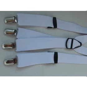 Resim Beyaz Pantolon Askısı / Dört Klipsli Beyaz 