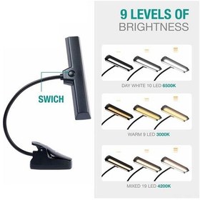 Resim Yuntech01 19 Led'li 3 Renk Sıcaklığı Ve 3 Parlaklık Seviyeli Göz Koruyucu Okuma Işığı - Müzik Notası Aydınlatıcı 2070a Şarjlı Model Diğer 