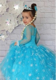 Resim Elsa Kostümü Mavi 