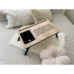 Resim Axolotl Solak Telefon Ve Tablet Bölmeli Katlanır Ayaklı Laptop Sehpası Foldaway 