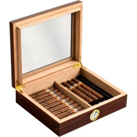 Resim Cedar Ahşap Puro Seyahat Nemlendirici Higrometre Puro Humidor Sigaren Kutusu ile Taşınabilir Puro Kılıfı Taşınabilir Puro Kılıf | Puro Aksesuarları 