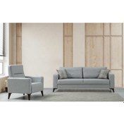 Resim Kristal 3+1 Berjer Koltuk Takımı Açık Gri 