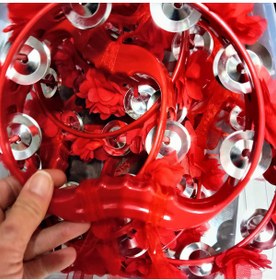 Resim Gülce Kırmızı Tef Süslenmiş 10 Adet Kına Gecesinde Dağıtmalık 