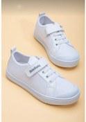 Resim Beyaz Renk Keten Cırtlı Çocuk Ayakkabı Beyaz 