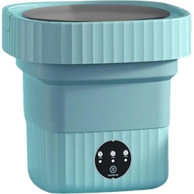 Resim Katlanır Çamaşır Makinesi Taşınabilir Küçük Çamaşır Makinesi Mini Iç Çamaşırı Temizleme Makinesi Mavisi (Yurt Dışından) 