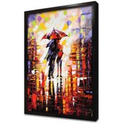 Resim Soyut Çerçeveli Cam Tablo 