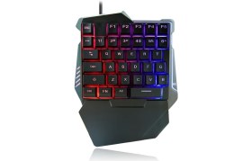 Resim CoverZone Tek Elle Kullanım Oyun Klavyesi – 35 Tuşlu Ergonomik Tasarım, Gökkuşağı LED Arka Işık, Taşınabilir Oyun Modu, Kol Destekli Rahat Kullanım, Windows/android/ios ile Uyumlu | G7 