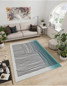 Resim Dijidekor Işıltı Koleksiyonu Model188 Süngerli Dijital Baskılı Saçaksız Mutfak Halısı Yolluk 