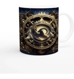 Resim Oğlak Burcu Baskılı Kahve Kupası - Zamanın Çarkları Astroloji Mekanizması Vs2 