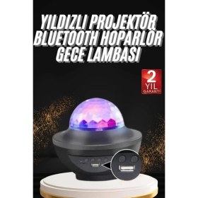 Resim Asiltech Dönen Işıklı Disko Topu Projektör Müzik Çalarlı Disco Speaker 