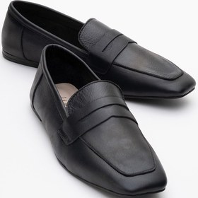Resim Luvi Shoes Morne Siyah Cilt Hakiki Deri Kadın Loafer Ayakkabı SİYAH CİLT 