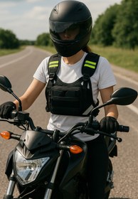 Resim northern fashion Reflektörlü Motorcu Göğüs Çantası - Su Geçirmez, Çok Cepli Yeni Nesil 