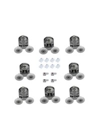 Resim Duşakabin Tekerleği Rulman Metal Gövdeli 8 Li Set Teker Çapı 22 M Krom 