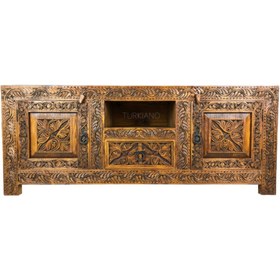 Resim Turkiano Merv Art Gallery Şah Sultan El Oyma Tv Konsol Kestane Renk M266 