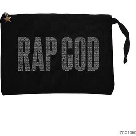 Resim Eminem Rap God Siyah Clutch Astarlı Cüzdan / El Çantası - Siyah 