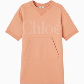 Resim Logolu Pamuklu Sweatshirt Elbise Kız Çocuk - Turuncu / Y-6 