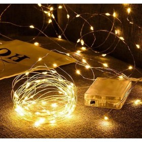 Resim Masho Trend 3 Metre Sarı Peri LED + Pil - Sarı Işık LED Aydınlatma - Dekoratif Işık - Su Geçirmez LED 