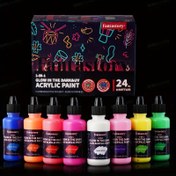 Resim Fantastik Halloween Luminous Boya, Noctilucent Boya 8X24Ml, Neon Boya, Siyah Işık Boya, Detaylı Çalışmalar İçin İdeal; Taşlar, Tuval, Parti Giysileri; Floresan Akrilik Boya Seti, Doğum Günü Hediyeleri 