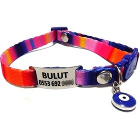 Resim Ayz Markalama Güvenlik Kilitli İsimli Kedi Tasması Kedi Madalyon 