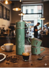 Resim OMZ ÇANTALI 500ML 3 PARÇA BARDAKLI ÇELİK TERMOS SETİ (5047) Çok Renkli TR 