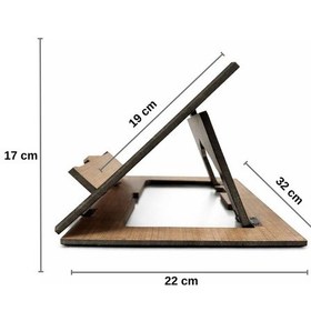 Resim Masaüstü Ahşap Rahle Katlanabilir Rahle Tabletlik Masa Üstü Rahle Kitap Okuma Standı Ahşap Sayfa Tutucu Aparatlı 