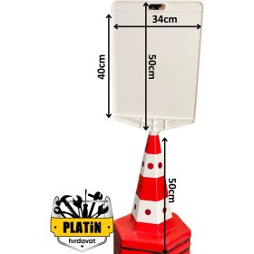 Resim Klasik Kedi Gözlü Ağırlıklı Boş Levhalı Trafik Koni Seti Trafik Dubası 12301 