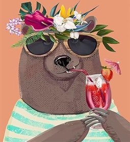 Resim Pelangi Sevimli Ayı Desenli Halı Dijital Baskı Yıkanabilir Kaymaz Taban Leke Tutmaz Çocuk Odası Halısı, Yavruağzı-Kahve 60 x 200 