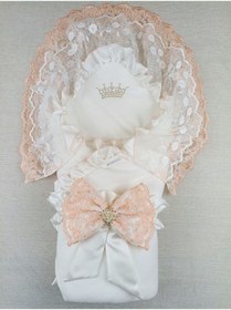 Resim Tomuycuk Sahra Bow Trilüks Bebek Kundağı Unisex Bebek Dış Kundak Battaniyesi Hastane Çıkışı Kundak Battaniye 