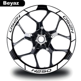 Resim ELİTE TRADESMAN Beyaz Bajaj N250 Geniş Jant Sticker Etiket Modeli 
