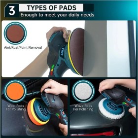 Resim Stanvolt Orbital Kablosuz Akülü Lityum 2x Batarya 6 Devir Ayarlı Detay Pasta Cila Polisaj Makinesi Ful Takım 