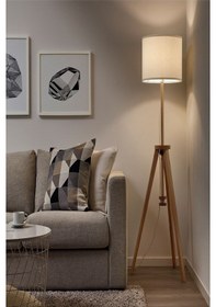Resim Ikea Dişbudak Ahşap Dişbudak Beyaz Şık Yer Lambası Lambader Beyaz 