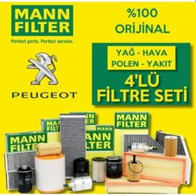 Resim Peugeot 308 1.6 Hdi Mann-filter Filtre Bakım Seti 2008-2011 3lü 
