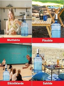 Resim Morponi Otomatik Şarjlı Sebil Damacana Su Pompası Usb Şarjlı Renkli 