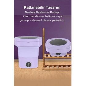 Resim Mucosan Katlanabilir Mini Çamaşır Makinesi 13 L Taşınabilir Çamaşır Makinesi ve Kurutma Özellikli – Yurtlar, Seyahatler, Küçük Evler, Havlular ve Iç Çamaşırları Için Yer Tasarruflu Çamaşır Yardımcısı 