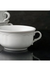 Resim Güral Porselen Venedik 4 Parça Kulplu Çorba Kasesi 12 CM 
