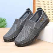 Resim Erkekler için Rahat Kayma Sneaker'ları - Nefes Alabilen Örgü, Düşük Taban, Yuvarlak Burun, Yaz için Rahat Yürüyüş Ayakkabıları, Günlük Giyim|Nefes Alabilen Sneaker'lar|Kayma Tasarımı 