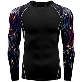 Resim Feelıncolor Erkekler İçin Kanat Grafik T-shirt Uzun Kollu Gym Fitness Tayt Çabuk Kuruyan Egzersizkahverengi Kahverengi 