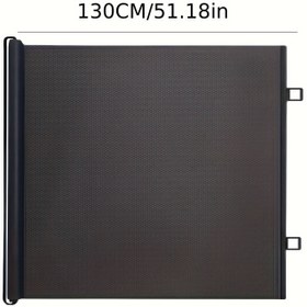 Resim Katlanır Kapı, Ağlı Kapı veya Köpek Kapanı, 78.74cm Yükseklikte, Genişliği 129.54cm'ye kadar Uzayabilir, Kapı Geçitleri, Merdivenler, Koridorlar için Güvenlik Kapağı, İç/Dış Mekan (Siyah, 78.74cm x 129.54cm) 