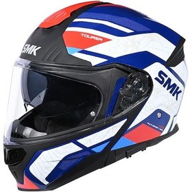 Resim Smk Gullwıing Navigator Çene Açılır Kask Gl513 Beyaz - Kırmızı - Mavi 