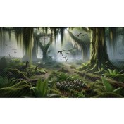 Resim Venspor Dinozor Ormanı Arkaplan, 200x150cm, Fon, Duvar Örtüsü 