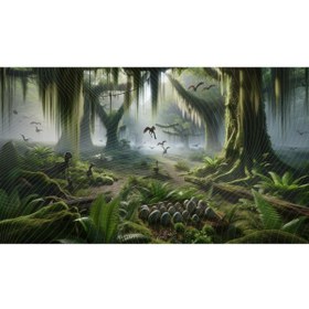 Resim Venspor Dinozor Ormanı Arkaplan, 200x150cm, Fon, Duvar Örtüsü 
