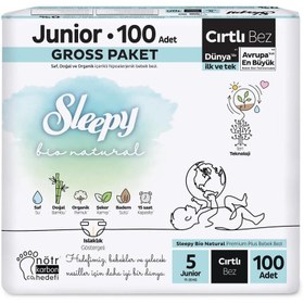 Resim Nessiworld Sleepy Bio Natural Baby Diaper Gross Package 5 Size 100 Pieces 