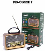 Resim NNS Ns-6652BT Taşınabilir Nostaljik Radyo Bluetooth Speaker Usb+Tf card+Aux 
