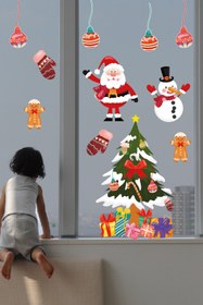 Resim STİCKERCI BEY YENİ YIL - YILBAŞI - KARDAN ADAM - NOEL BABA - KAR TANESİ ARMA FOSFOR STİCKER SETİ 