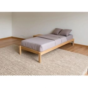 Resim Doğal Masif Ahşap Butik Karyola Naturel Başlıksız 60X120 cm 