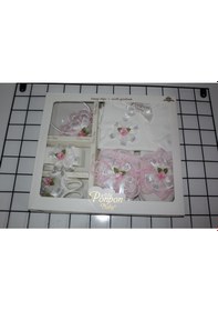 Resim Pamuk Bebek Çiçekli Tulumlu Lohusa Terlik Hastane Çıkış Set Çok Renkli 