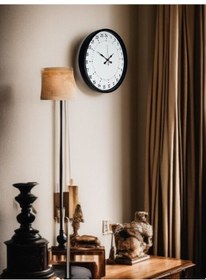 Resim 36 Cm Siyah 24 Saat Göstergeli Duvar Saati Açık 