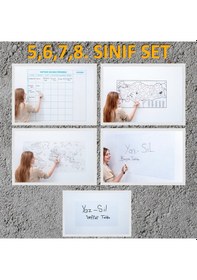 Resim 5-6-7-8. Sınıf Yazı Tahtası Seti Statik Kağıt Tahta 